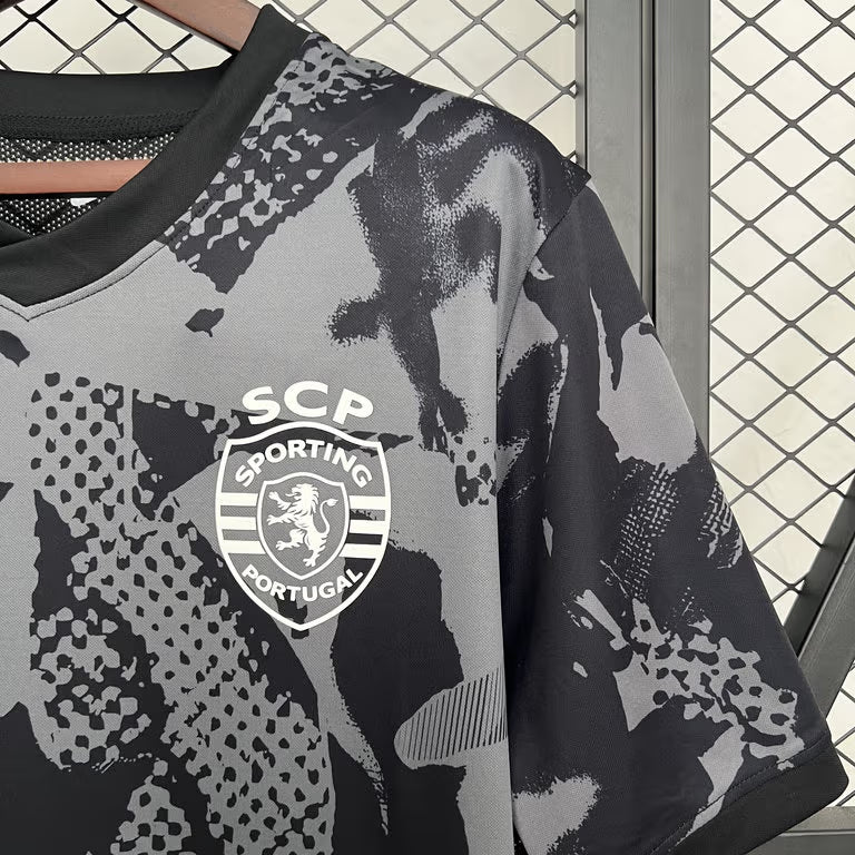 Sporting T-shirt Aquecimento Preta 25/26